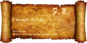 Faragó Milán névjegykártya